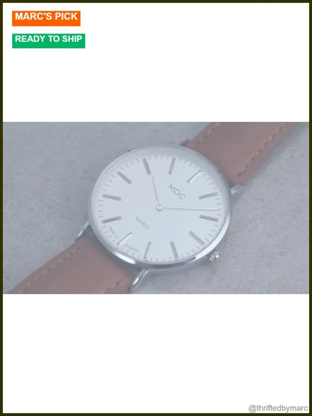 Ultra Thin Minimalist Dress Watch with Leather Band Japanese Quartz